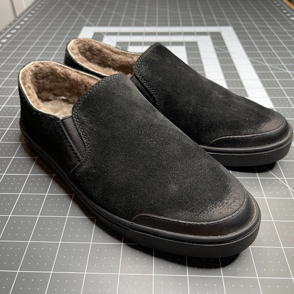 Frye Gemma Shearling-Lined Suede Slip On Sneakers - 8.5 Women - Like NEW